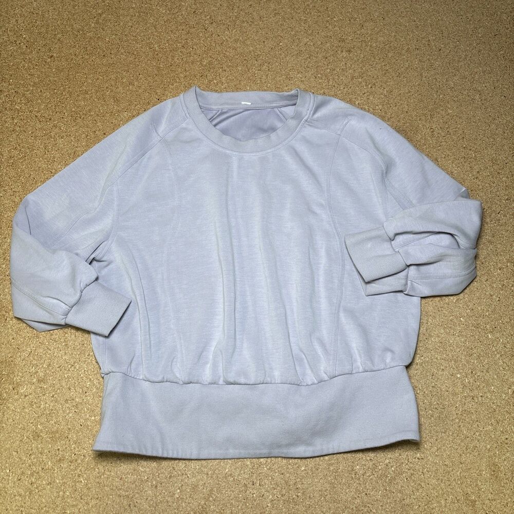 Lululemon Sweater Womens 12 Lavender Softstreme Ribbed-Hem Pullover J1